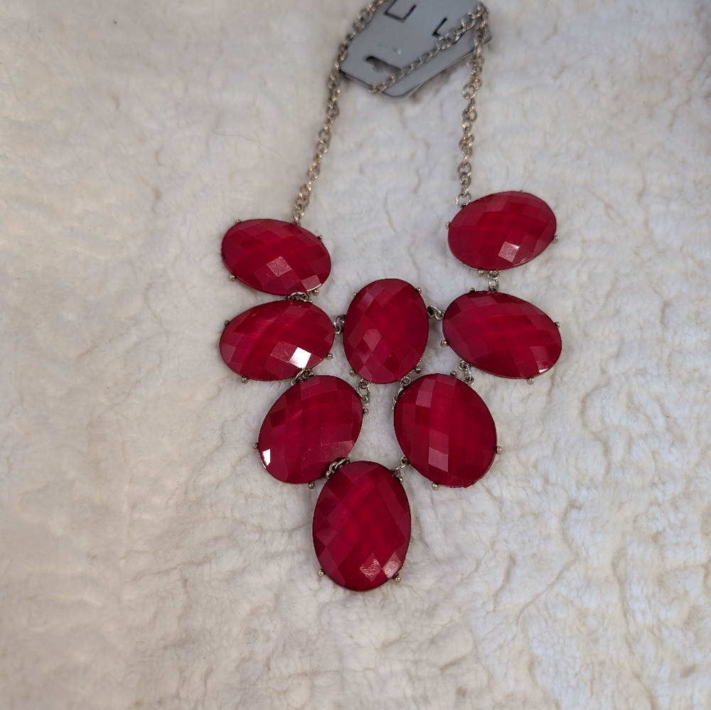 Red Statement Necklace - image 1